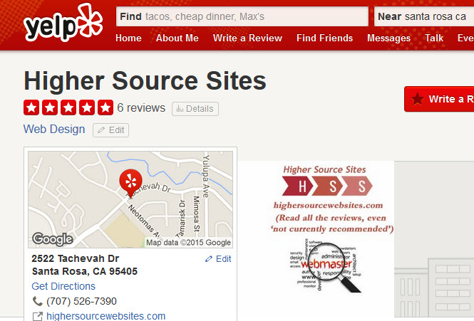 Higher Source Sites and Yelp